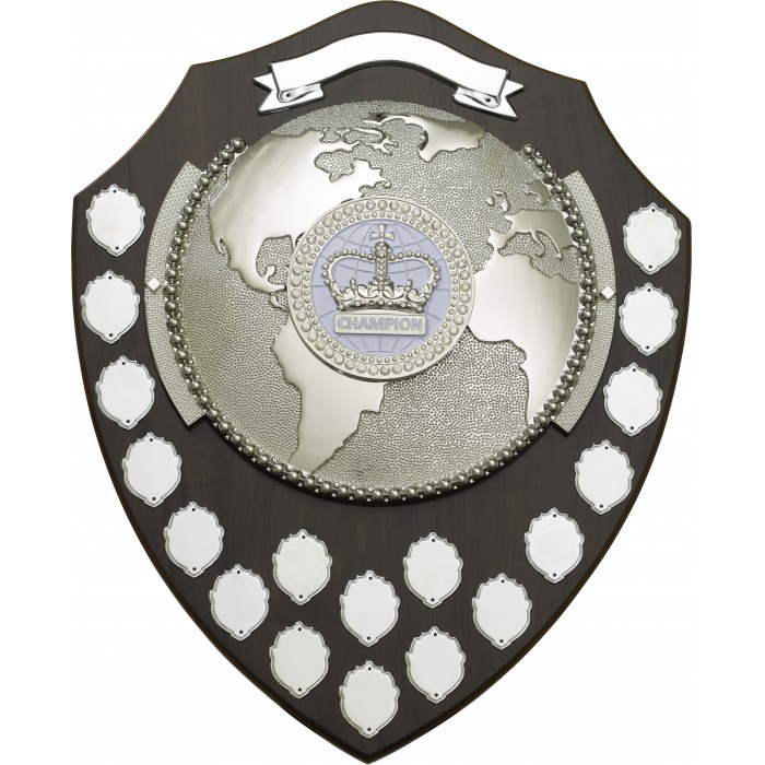 XL 18'' Prestigious World Globe Annual Shield with gems stones